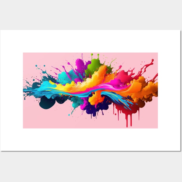 Rainbow wave. Colorful paint splash. Wall Art by MariDein